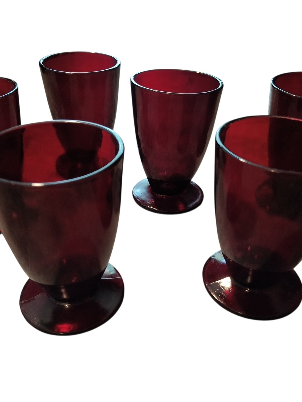 Unbranded Deep Red Glass Goblet Set - 6 Pieces